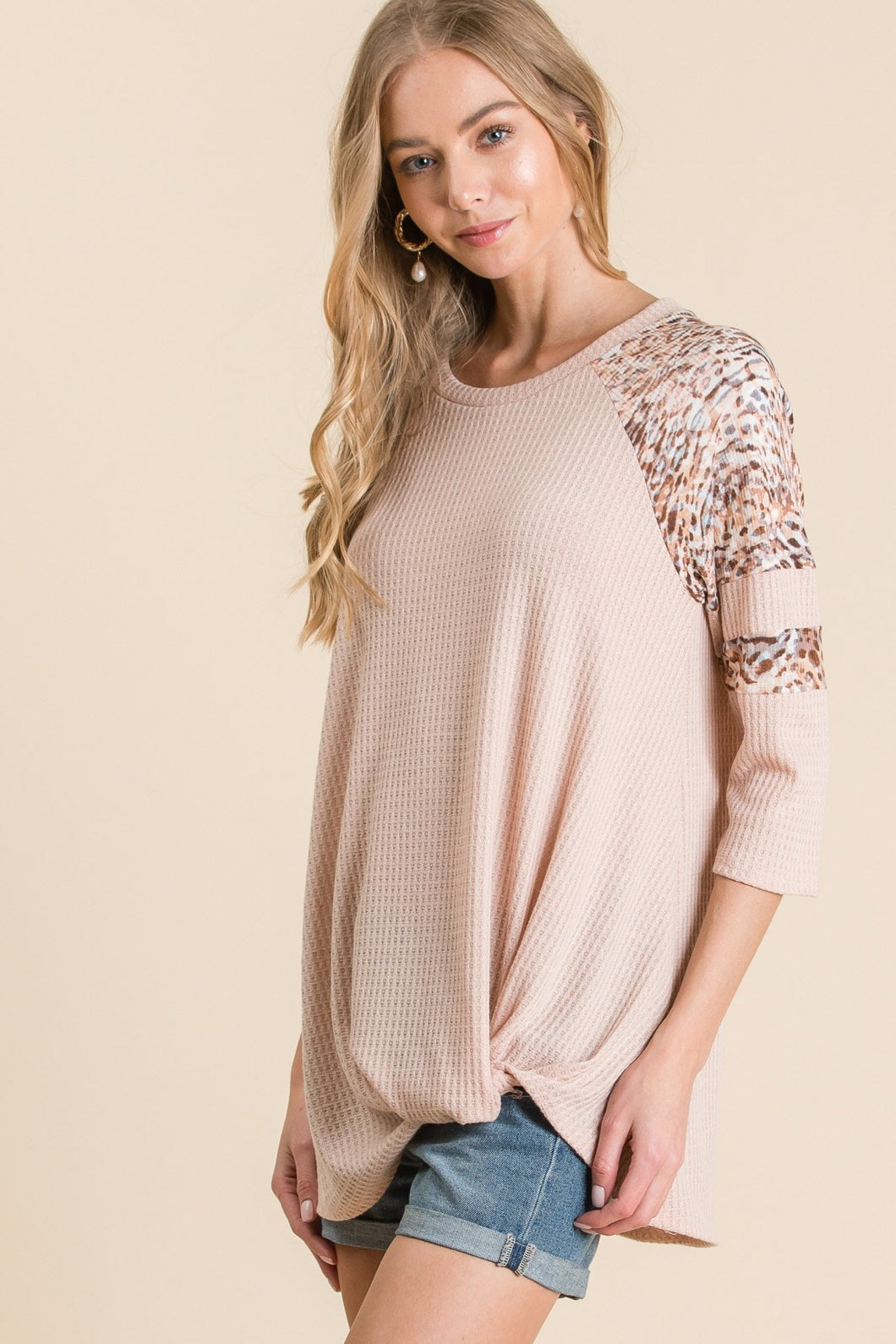 Back To Beauty 3/4 Sleeve Twist Top