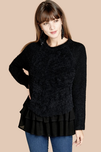Be Your Best Layered  Ruffle Sweater