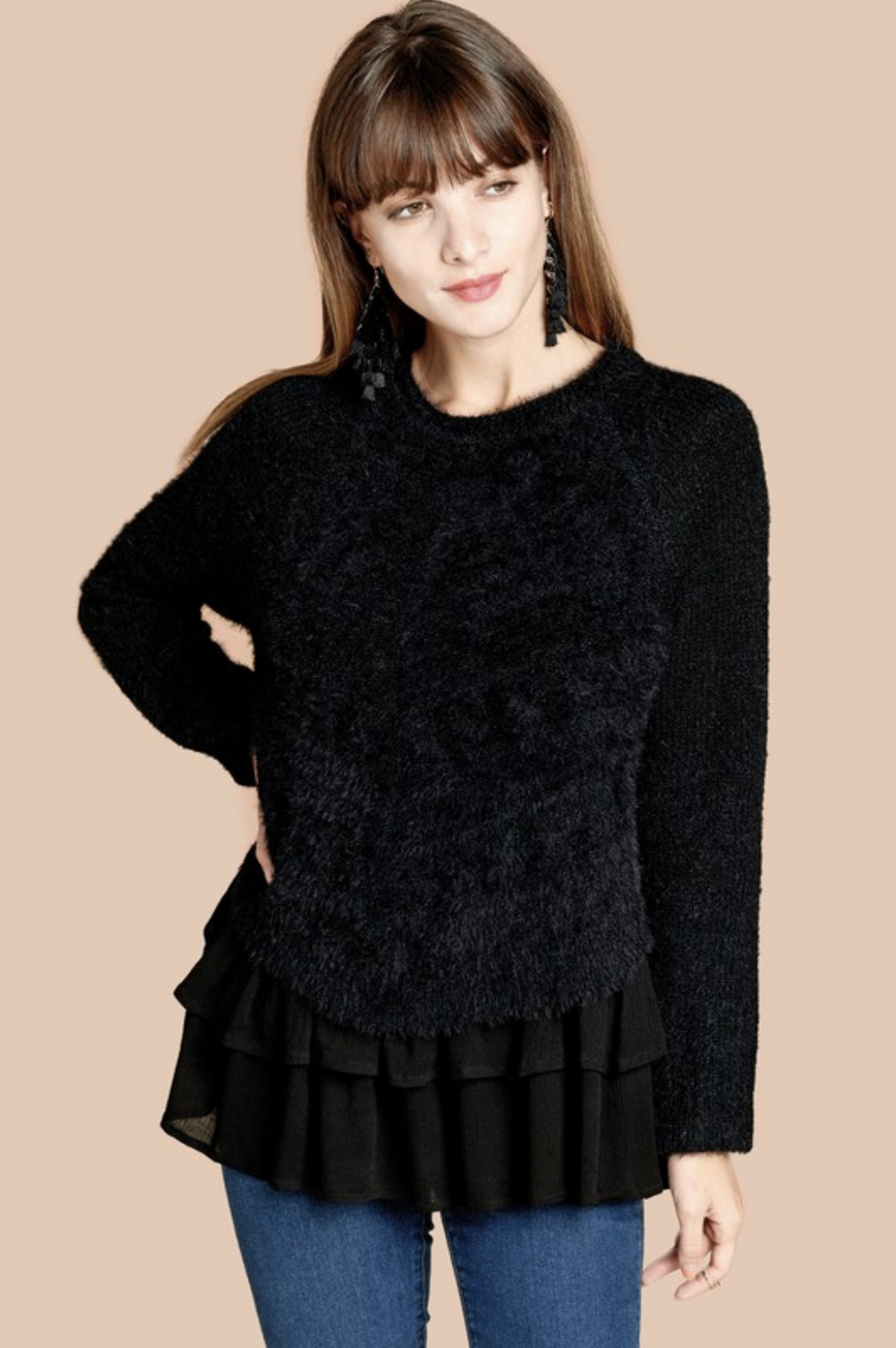 Be Your Best Layered  Ruffle Sweater