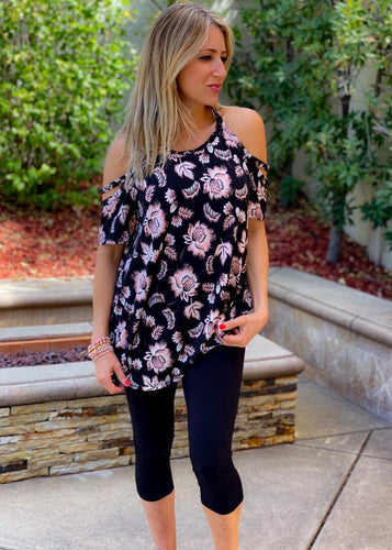 Warm Spring Nights Cold Shoulder Top