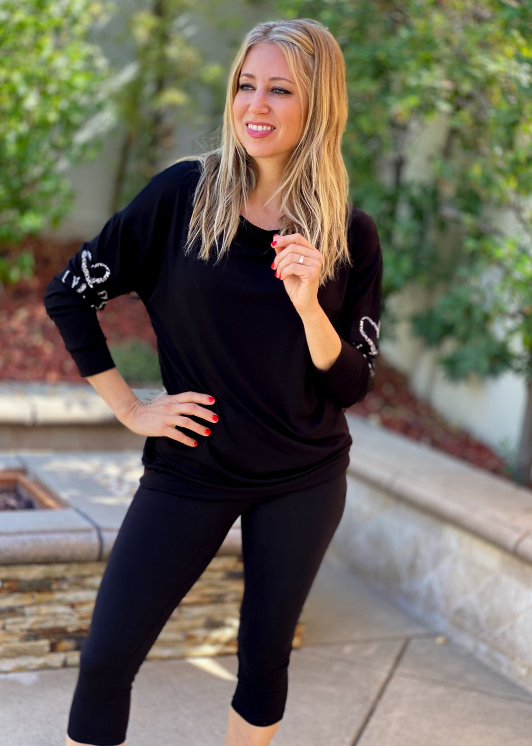 Chalky Hearts Off The Shoulder Top