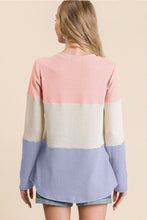Load image into Gallery viewer, Creamsicle Color Block Waffle Knit Top