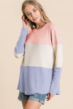 Load image into Gallery viewer, Creamsicle Color Block Waffle Knit Top