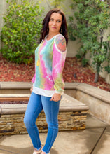 Load image into Gallery viewer, Kaleidoscope Cold Shoulder Top