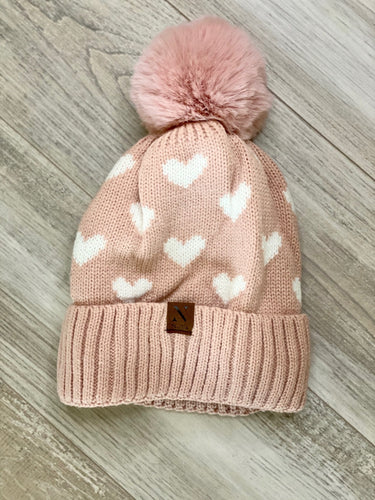 Warm Heart Fleece lined Beanie