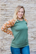 Load image into Gallery viewer, IN STOCK Rust Floral and Green Pullover