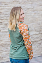 Load image into Gallery viewer, IN STOCK Rust Floral and Green Pullover