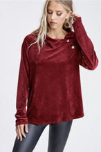 Load image into Gallery viewer, For The Win Burgundy Velour Sweater