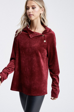 Load image into Gallery viewer, For The Win Burgundy Velour Sweater