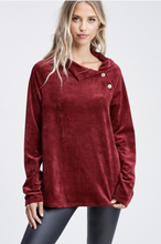 Load image into Gallery viewer, For The Win Burgundy Velour Sweater