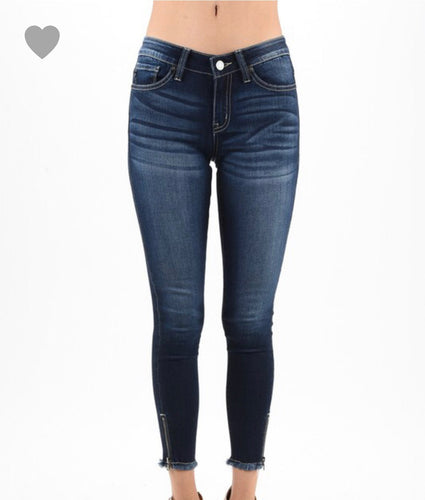 Zip bottom dark wash Jeans