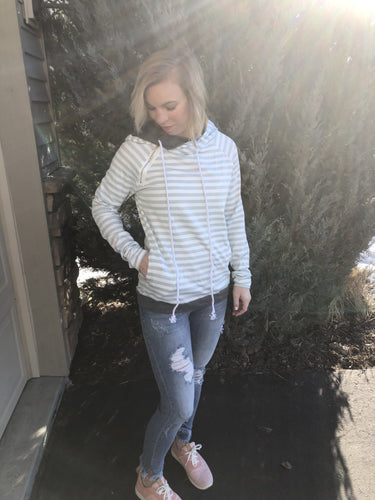 Teal Striped Sweatshirt