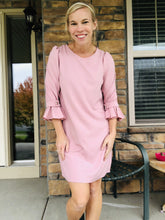 Load image into Gallery viewer, Ruffle Sleeve Pink Dress