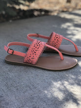 Load image into Gallery viewer, Coral laser cut flip flop