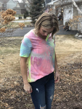 Load image into Gallery viewer, Tie dye v neck tunic tee