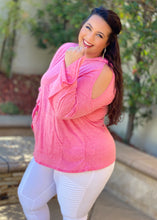 Load image into Gallery viewer, Just Between Us Cold Shoulder Hoodie