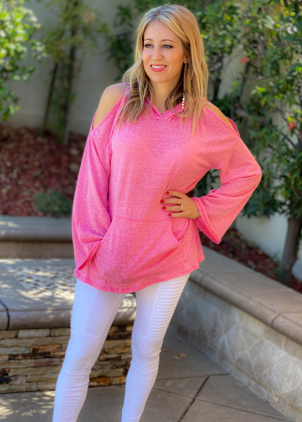 Just Between Us Cold Shoulder Hoodie
