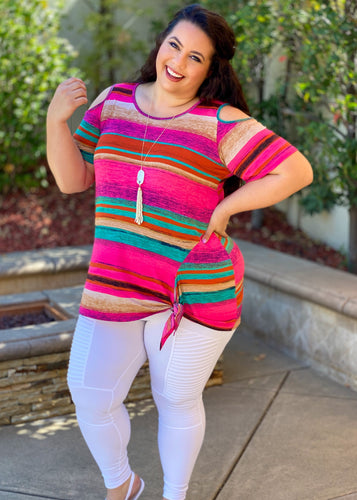 Undeniable Fun Cold Shoulder Top