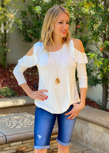 Arctic Twist Cold Shoulder Top