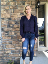 Load image into Gallery viewer, Navy Swiss Dot longsleeve