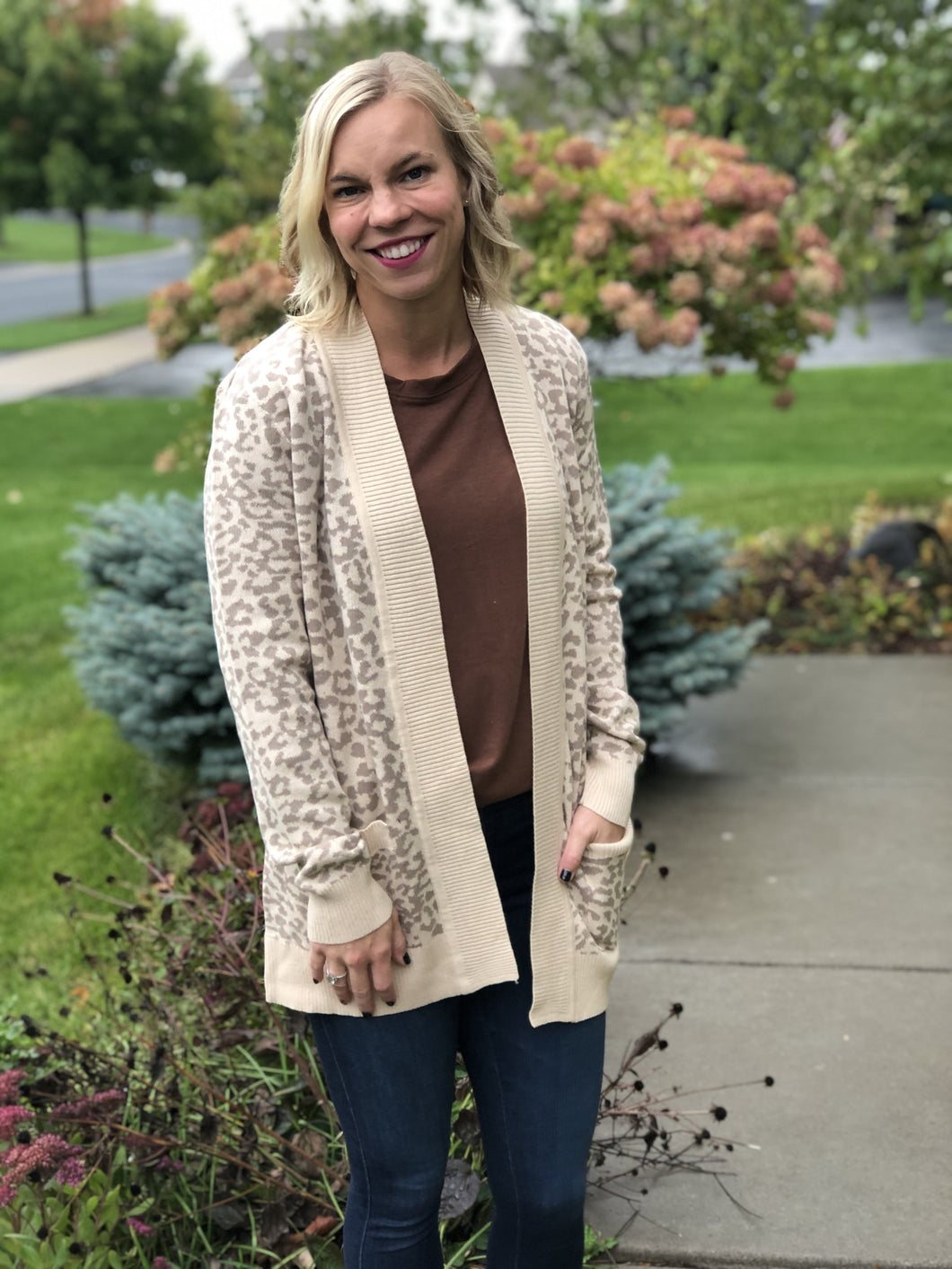 Animal Print open cardigan