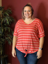 Load image into Gallery viewer, Coral Stripe Tee