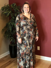 Load image into Gallery viewer, Long Sleeve Paisley Print Maxi Dress