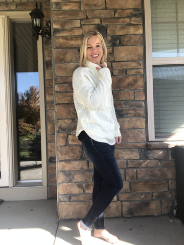 Cream turtleneck sweater