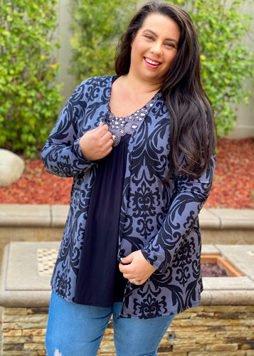 Damask You a Question Cardigan