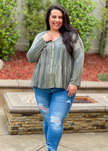 Falling Into Spring Long Sleeve Ruffle Top
