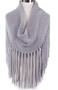 grey fringe infinity scarf