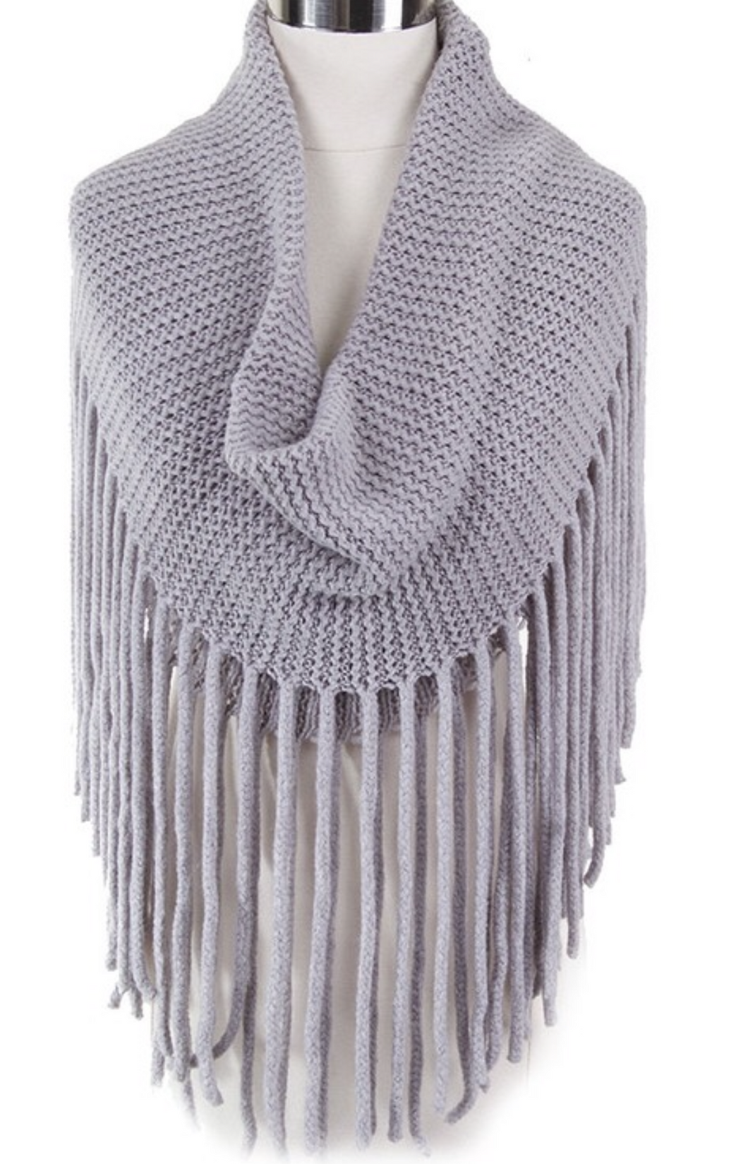 grey fringe infinity scarf