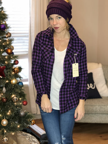 Purple plaid flannel