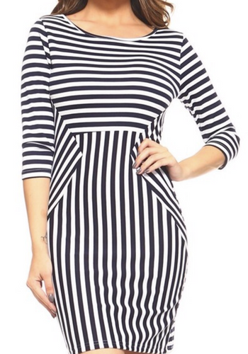 Black and White stripe Dress