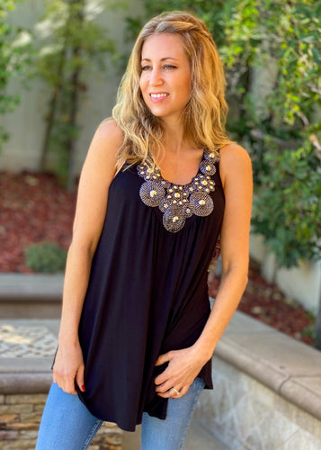 All That Jazz Tank Tunic in Black