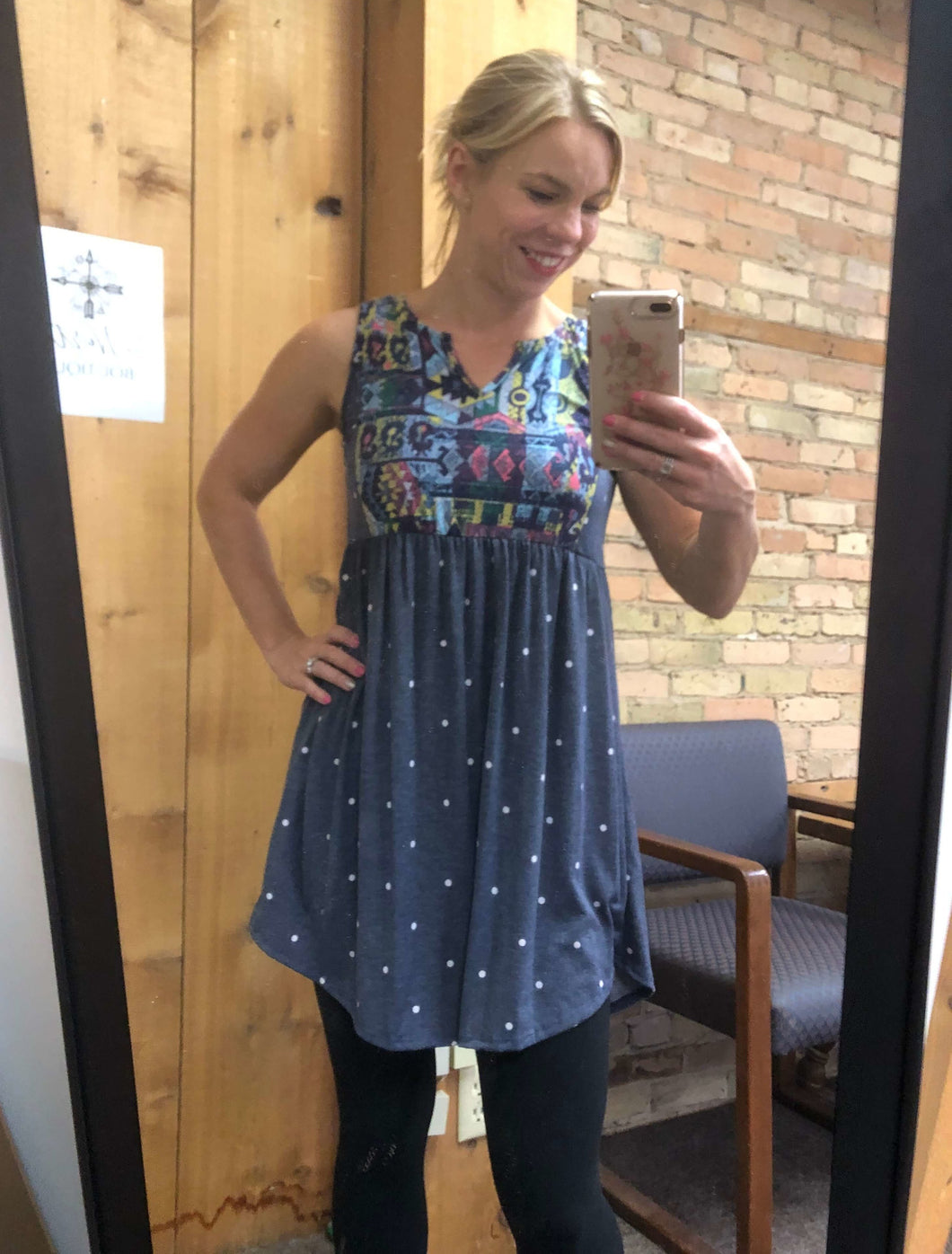 Polkadot sleeveless tunic