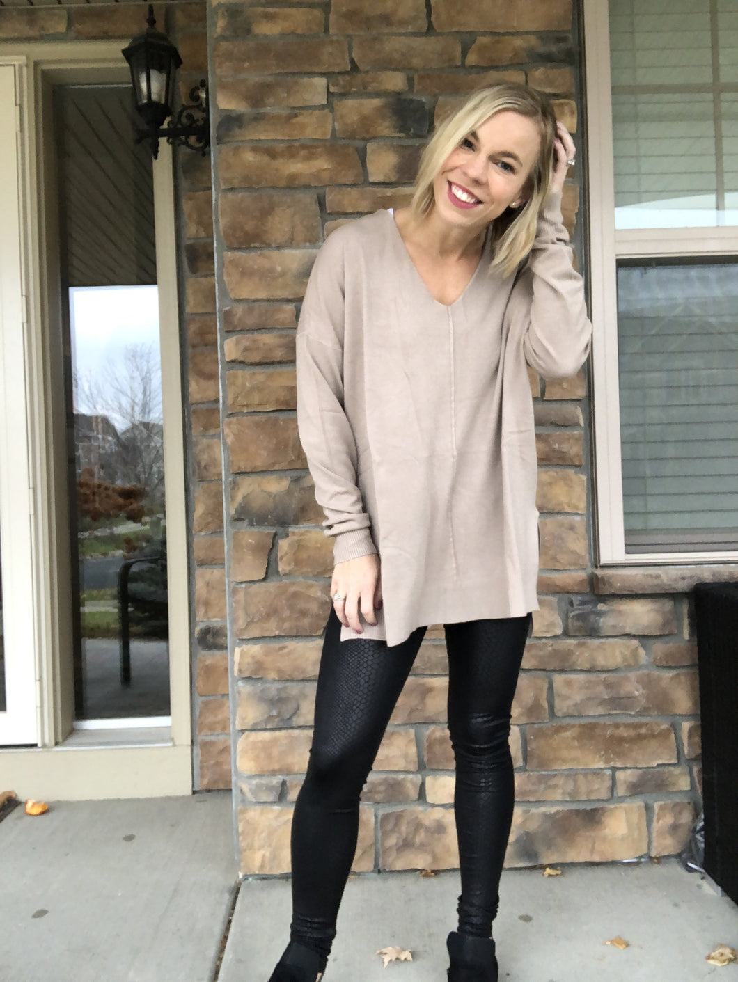 Ash Mocha Center Seam Sweater