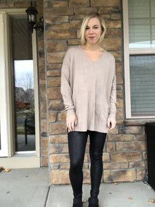 Ash Mocha Center Seam Sweater