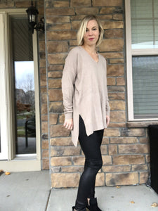 Ash Mocha Center Seam Sweater