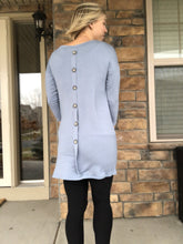 Load image into Gallery viewer, Back button slate blue tunic