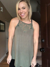 Load image into Gallery viewer, Lace top tank top- 2 colors