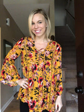 Load image into Gallery viewer, Mustard Floral  blouse