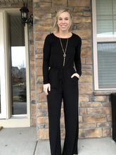 Load image into Gallery viewer, Longsleeve black jumpsuit