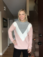 Load image into Gallery viewer, Pink Chevron Sweater