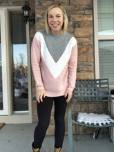 Load image into Gallery viewer, Pink Chevron Sweater