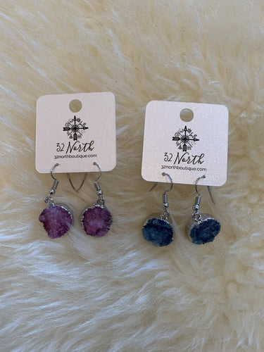 Druzy dangly earring