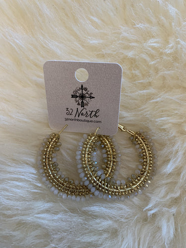 Gold beaded hoops