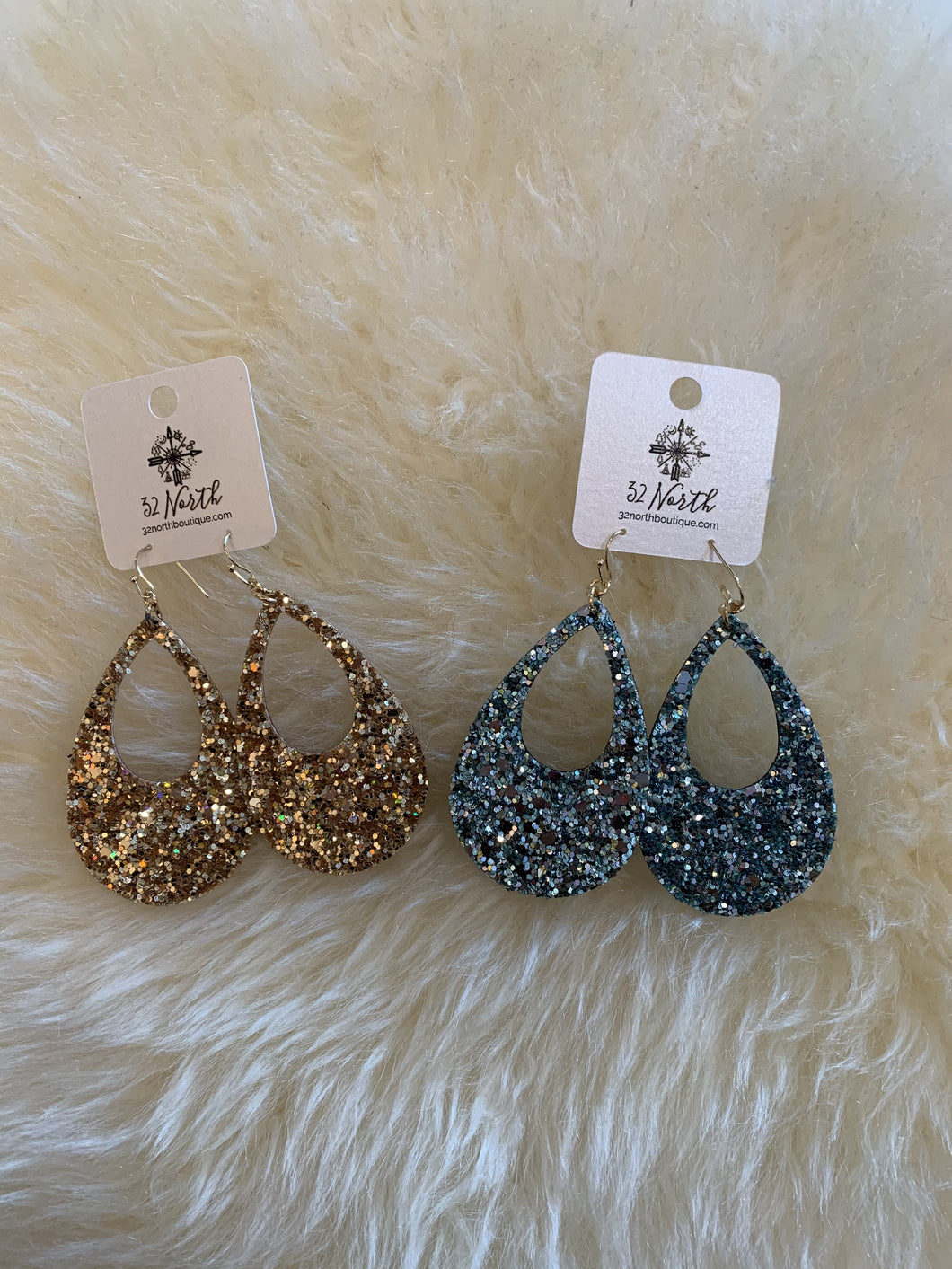 sparkly teardrop earring