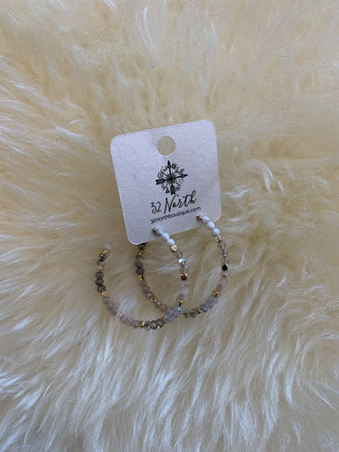 grey beaded hoops