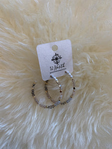 grey beaded hoops